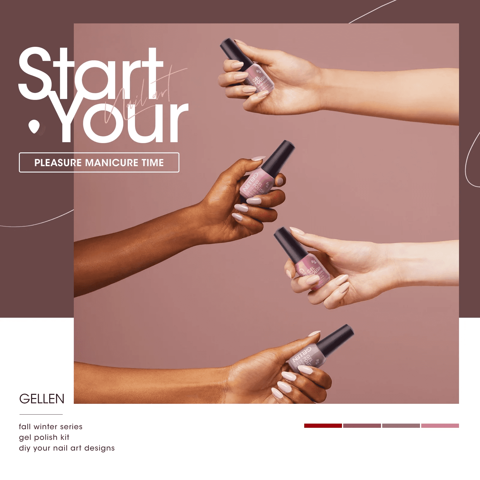 Gellen 39Pcs Gel Nail Polish Kit, 36 Colors Gel Polish Candy & Nudes & Macaroon Soak off UV Nail Gel Polish Set with Glossy Matte Top and Base Coat, DIY Salon Nail Art Valentine Gift for Women