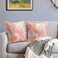 thumbnail image 3 of Vintage Flowers Pillow Covers 18x18 Inch Set of 2 Coral Floral Leaves Decorative Square Throw Pillows for Couch Rustic Square Pillow Cases Home Decor for Living Room Sofa Porch Outdoor, 3 of 6