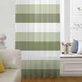 thumbnail image 6 of Sage Green White Striped Sheer Curtains 54 Inches Long, Farmhouse Stripes Light Filering Curtains, Breathable Simi Curtain Privacy Drapes for Kitchen Bathroom Nursery Small Window Treatment, 6 of 9