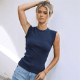 thumbnail image 5 of Women'S Summer Cap Sleeve Slim Fitted Knit Basic Casual Ribbed Tank Tops Navy Blue XXL, 5 of 7
