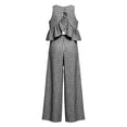 thumbnail image 5 of Women's Plaid Print Crew Neck Sleeveless Top and Straight Leg Pants Set Casual Modern Two Piece Ensemble L, 5 of 6