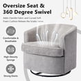 thumbnail image 3 of Swivel Barrel Chair, 360 Degree Swivel Barrel Club Chair, Comfy Chenille Round Accent Sofa Chair for Living Room, Leisure Armchair for Bedroom, Office, 3 of 8