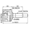 thumbnail image 2 of Febest OUTER CV JOINT 27X60X27 # 1610-801A48 OEM A0003300036, 2 of 2