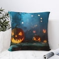 thumbnail image 4 of Yiaed Spooky Halloween Print Pillow Covers Super Soft Decorative Square Throw Pillow Covers Case Cushion Covers for Sofa Couch Bedroom Car Decor（No pillow core）-26"x26", 4 of 7