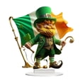 thumbnail image 3 of St. Patrick's Day Acrylic Four Leaf Clover Decoration, Green Flat Ornament for Home Party Office Decor, Holiday Tabletop Shelf Mantel Centerpiece(C), 3 of 9