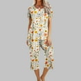 thumbnail image 2 of Moxiu Capri Pajama Sets for Women 2 Piece Two Piece Pajama Sets Short Sleeve Round Neck Top with Capri Pants with Pockets Loungewear 2025 Multicolor,L, 2 of 7