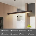 thumbnail image 4 of 39" Walnut Wood Modern LED Pendant Light - Adjustable Hanging Fixture with Dimmable Remote for Dining Room, Kitchen & Living Room, 4 of 10