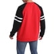 thumbnail image 5 of Camisa Para Hombres RagláN Manga Larga Patchwork Cuello Redondo Estilo Suelto SuéTer XBTCLXEBCO Negro Rojo;XXL, 5 of 5