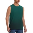 thumbnail image 2 of Fuzoiu Dark teal green Print Men's Sleeveless T-shirt,Sleeveless Tee Shirts,Quick-Dry Athletic Tank Top for Gym, Running, Sports & Outdoor Activities-Large, 2 of 7