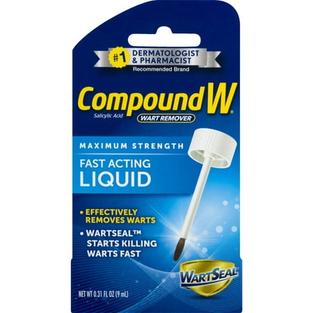Compound W Maximum Strength Wart Remover Fast Acting Liquid, 0.31 FL (Best Wart Removal Medicine)