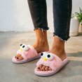 thumbnail image 3 of Iyufng Women's Cute 3D Big Eye Cartoon Fuzzy Plush Slippers Soft Fluffy Open Toe Casual Indoor House Slide Sandals, 3 of 7