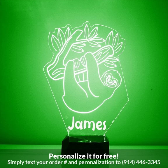 Mirror Magic Store Sloth Color Changing Personalized LED Light with Remote Control