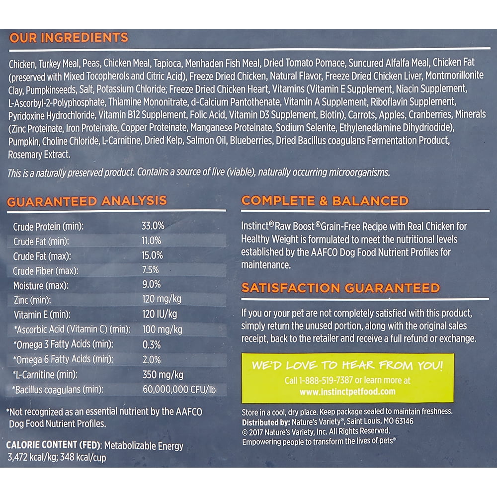 nature's variety instinct raw boost healthy weight