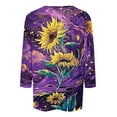 thumbnail image 4 of CYMMPU Women's Business Work Blouses Tunic Tops Shirts Casual Floral Printed Flowy Blouse 3/4 Length Sleeve Summer Fall Basic Tees Crewneck 2025 Clothes Multicolor L, 4 of 5