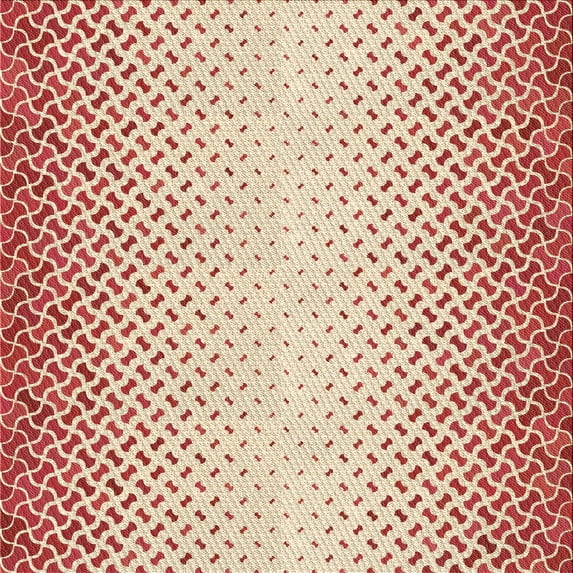 Ahgly Company Machine Washable Indoor Square Transitional Grapefruit Red Area Rugs, 5' Square