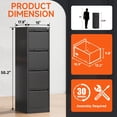 thumbnail image 3 of Topass 4-Drawer File Cabinet with Lock, Filing Cabinet for Letter A4-Sized Files, Easy to Assemble, Black, 3 of 6