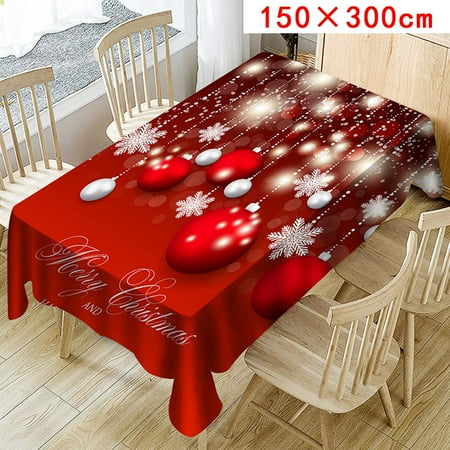 

UDAXB Kitchen Gadgets Christmas Tablecloth Print Rectangle Table Cover Holiday Party Home Decor