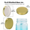 thumbnail image 4 of Unique Bargains 10 Pack Metal Mason Jar Lids Wide Mouth Mason Canning Jars Top Food Storage Caps Gold Tone, 4 of 7