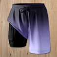 thumbnail image 2 of DHFJKG 2 In 1 Mens Swim Trunks Hawaiian Athletic Swimsuits Drawstring Shorts Tropical Printed Summer Bathing Suit Bottoms With Pockets, 2 of 4