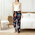 thumbnail image 5 of Uemuo Mushroom Doodle Pattern Women's Wide Leg Palazzo Lounge Pants with Pockets Light Weight Loose Comfy Casual Pajama Pants-Small, 5 of 9