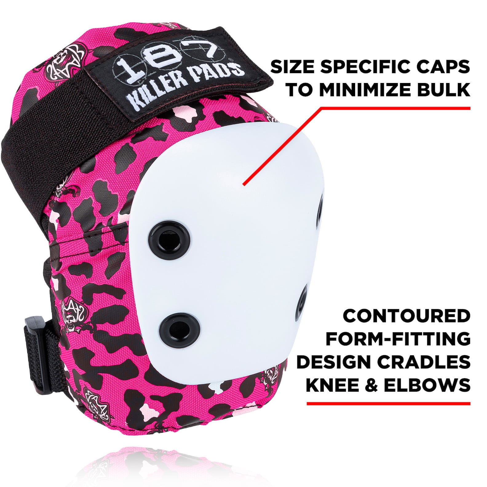 187 Killer Pads Kids Skateboarding 6-Pack, Staab - Pink