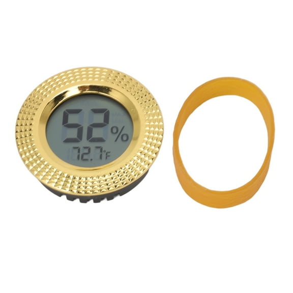 Neyseki Insert Digital Hygrometer Round Cigar Box High Accuracy Electronic Temperature Humidity Meter