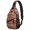 Geometric Triangle Brown Pattern, variant on Geometric Triangle Brown Pattern Sling Backpack, Unisex Daily Travel Sling Pack with Side Mesh Pockets, Adjustable Ambidextrous Strap Gift Ideas for Hiking Cycling Walking