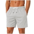 thumbnail image 3 of Pafei Tyugd Mens Mesh Shorts with Pockets 7 Inch Breathable Cozy Athletic Shorts Elastic Drawstring Waisted Workout Shorts for Summer Gray M, 3 of 6
