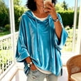 thumbnail image 2 of Oversized Sweatshirts for Women - 2026 Fall Winter Outfits Casual 3/4 Sleeve V Neck Comfort Hoodie Pullover, 2 of 5