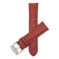 thumbnail image 1 of 26mm Mens' Alligator Style Leather Watch Strap Band, Stainless Steel Buckle, 1 of 7