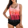 thumbnail image 1 of Aayomet Maillot de Bain Women à Bretelles Women Robe de Bain Pièce Ensemble Taille Maillots de Bain Imprimés Tankinis Ensembles (Rouge, TG), 1 of 4