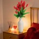 thumbnail image 4 of Seda 1 pieza de flores artificiales de magnolia rojas, tallos de magnolia de seda para decoración del hogar, centros de mesa de boda y arreglos de mesa. JASKFLY, 4 of 8