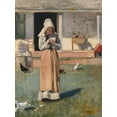 thumbnail image 2 of Homer, Winslow 15x18 Black Ornate Wood Framed with Double Matting Museum Art Print Titled - A Sick Chicken, 2 of 4