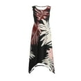 thumbnail image 4 of Womens Casual Tank Dress Floral Sleeveless Summer Midi Dress Asymmetrical Hem Vacation Beach Outfit, 4 of 7