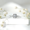 thumbnail image 6 of Rosec Jewels Lab Grown Diamond Flower Engagement Ring for Women, EF-VS Quality - with Jewelry Box, 18K White Gold, US 7.00, 6 of 9
