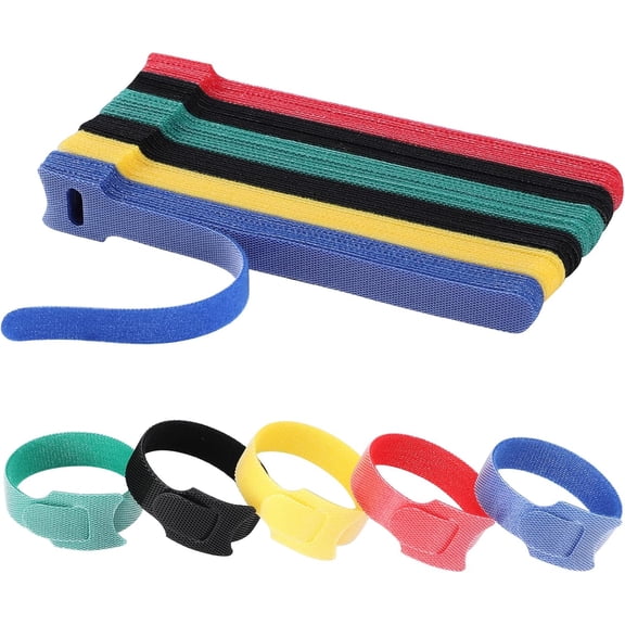 Deally 120PCS 6 Inch Cable Ties Reusable Multi-Purpose Wire Ties,Velcro Cable Ties,Cord Organizer Adjustable Cable Management,5 Colors