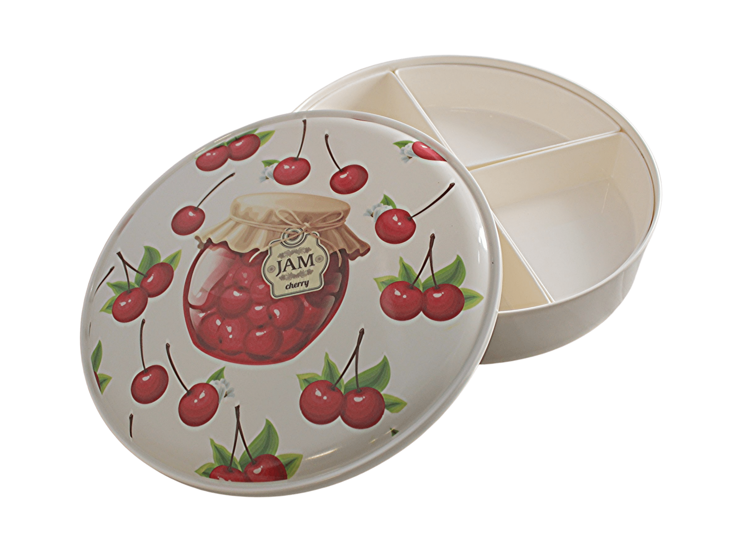 4 Section Melamine Chip and Dip Serving Platter Snack Tray with Cover