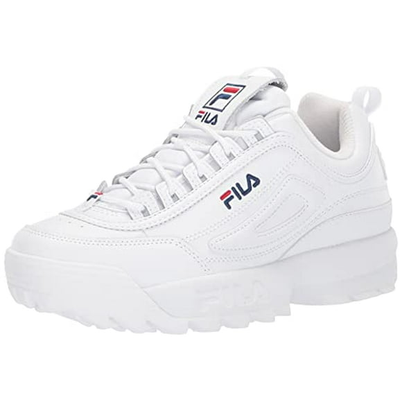 Fila womens Fila Womens Disruptor Ii Premium Sneaker, White/Navy/Red, 8 US