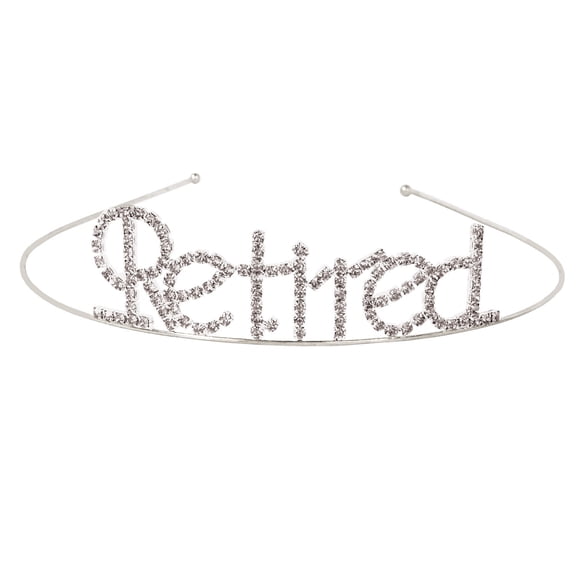 Party Central Pack of 6 Silver 'Retired' Royal Gemstone Hat Headband Costume Accessory - One Size
