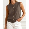 thumbnail image 3 of BTFBM Sweater Vest Women Casual Crewneck Loose Button Down Knit Sleeveless Cardigan Spring Clothes Summer Vest Tops, 3 of 8