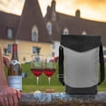 thumbnail image 6 of OPUX 2 Bottle Wine Bag Tote Carrier, Leakproof Insulated Wine Cooler Bag for Travel Picnic, Padded Portable Wine Bag with Pocket for Party Christmas Gift for Wine Lovers Women Men, Black/White Stripes, 6 of 7