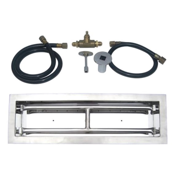 Tretco OB4SS-BK1-18-NG 18 in. Stainless Steel Drop-In Rectangular Burner Kit, Natural Gas