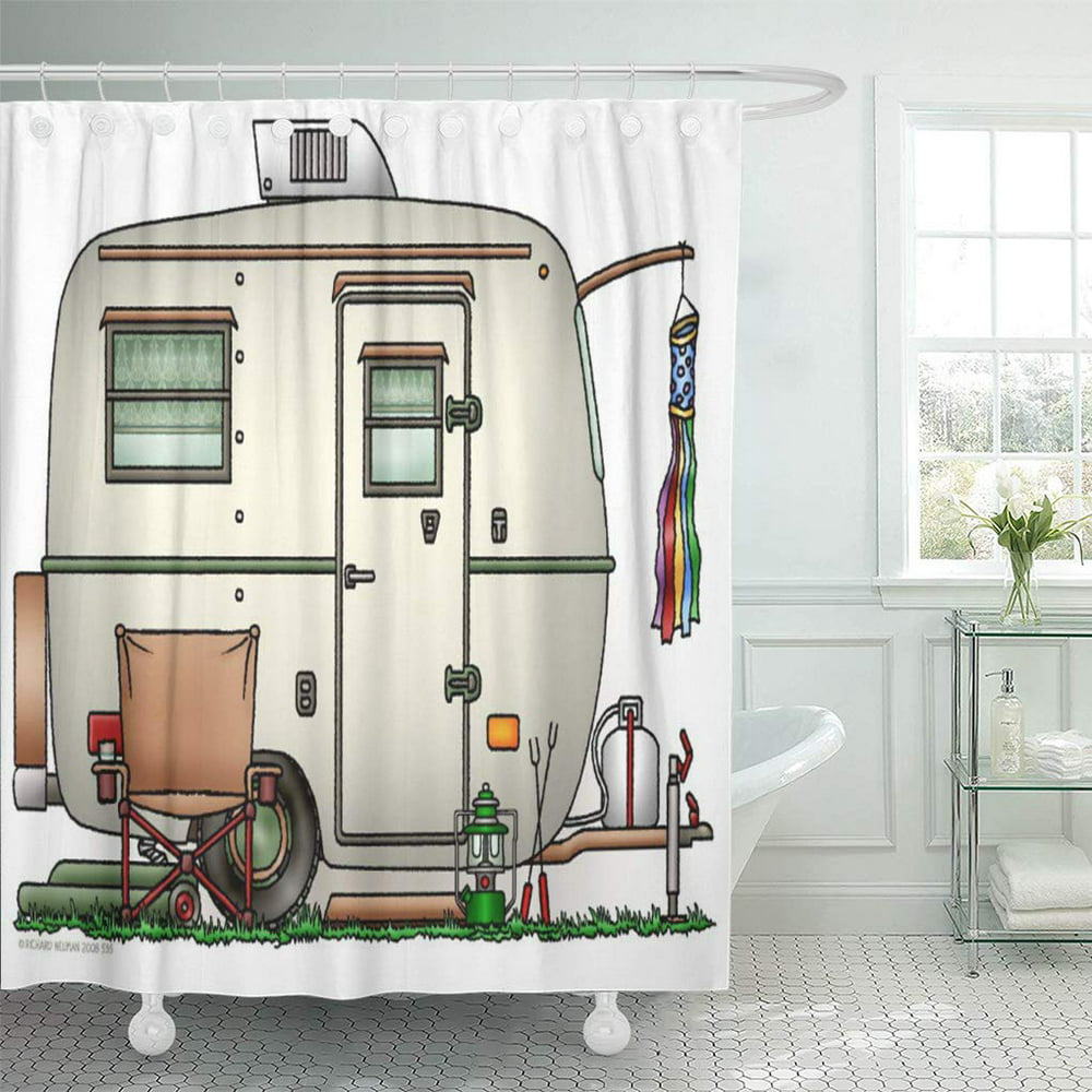 travel trailer shower curtain size