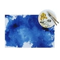 thumbnail image 4 of ZNDUO Placemats, 6 PCS Heat Resistant Stain Resistant Woven PVC Insulation Placemats, Durable Washable Elegant Table Mats for Dining-Blue Watercolor, 18"x12", 4 of 6