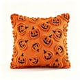 thumbnail image 2 of AZXY Halloween Throw Pillow Cover 18"x18", Soft Plush Textured Pumpkin Decorative Cushion Case, Square Pillow Cover for Sofa Bedroom Living Room Farmhouse Fall Halloween Home Decor, 2 of 5