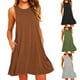 thumbnail image 4 of ALSLIAO Moda Mujer Casual Suelto Corto Verano Mini Vestido Sin Mangas Playa Vestido De Verano Verde S, 4 of 8