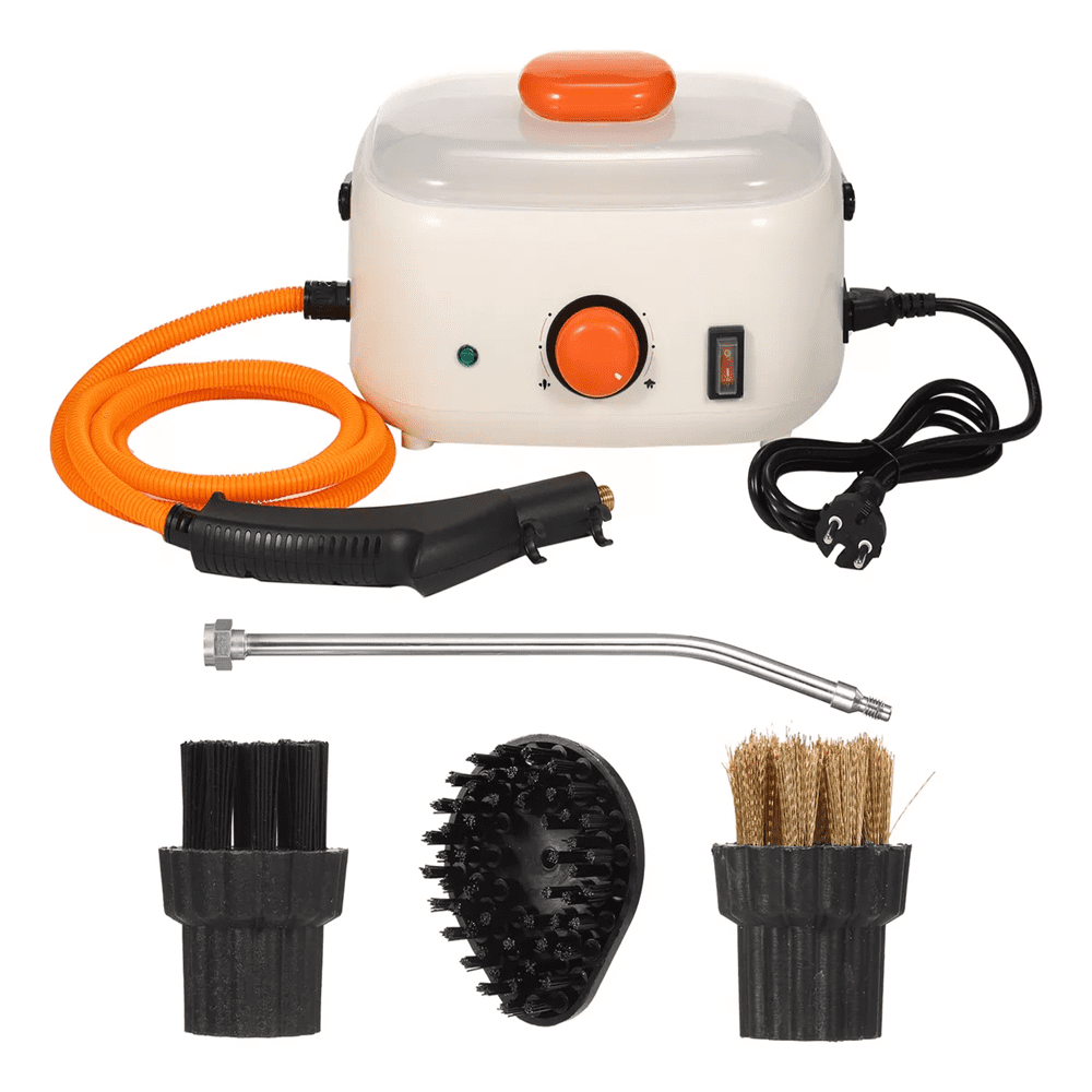 2500W Steam Cleaner, 1500ml High Pressure Handheld Cleaning Machine, 3 Brush Heads Fast Heating Steamer for Car Detailing Kitchen Bathroom