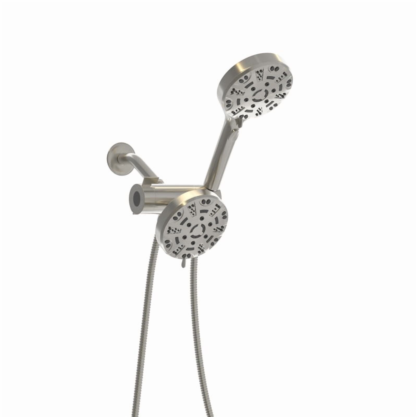 Multi Function Dual Shower Head - Shower System with 4.7" Rain Showerhead, 8-Function Hand Shower, Brushed Nickel On-Site   RR