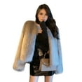 thumbnail image 6 of Women's Faux Fur Jacket Autumn Winter Warm Loose Plush Coat Casual Female Furry Cardigan for Street Office Date, 6 of 7