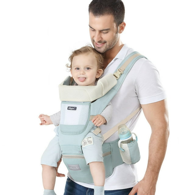 Portabebés asientos de cadera - mochilas portabebés, portabebés ergonómicamente ajustables transpirables portabebés plegables portátiles, portabebés convertibles (azul) LingWen 1327537066590